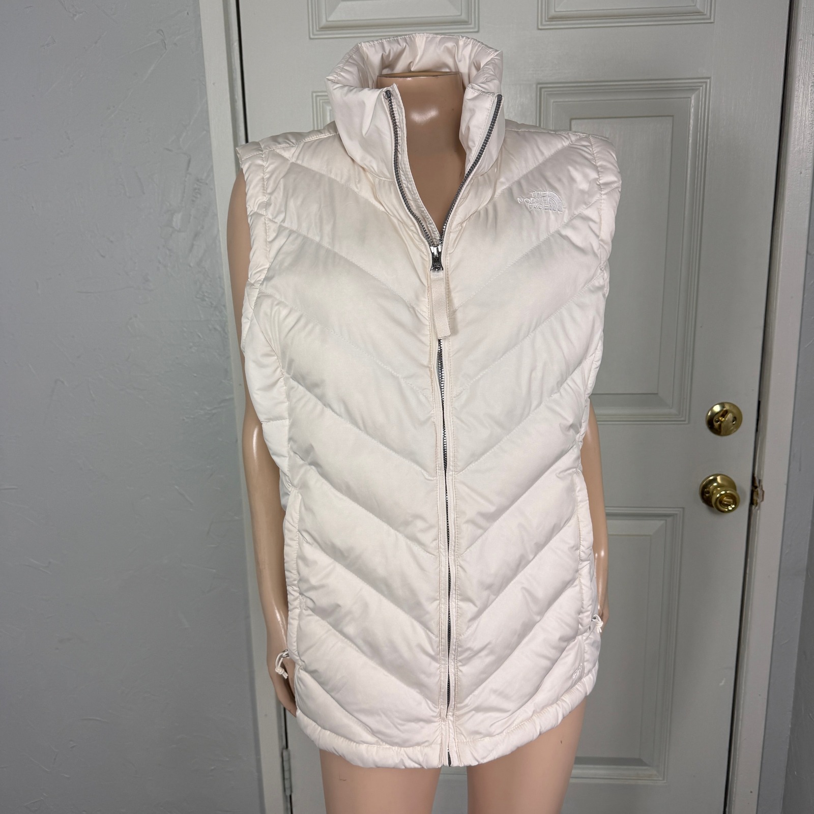 The North Face Down Quilted Women's Jacket Vest Xl Puffer Coat Full Zip 550 Kk3